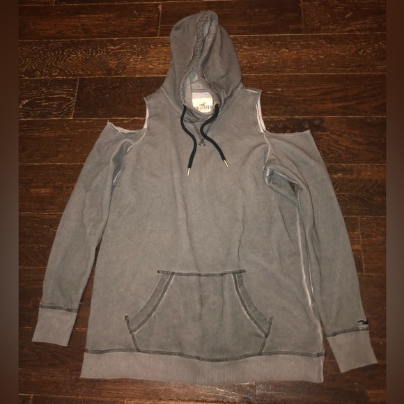 Hollister Tops - Hollister Hoodie, sweatshirt, cold-shoulder, Size Small, EUC